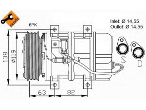 NRF 32109G kompresorius, oro kondicionierius 
 Oro kondicionavimas -> Kompresorius/dalys
8600889, 8601633, 8602278, 8602621