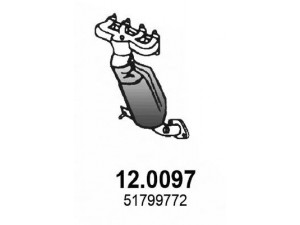 ASSO 12.0097 katalizatoriaus keitiklis 
 Išmetimo sistema -> Katalizatoriaus keitiklis
51799772, 51812347, 51840367