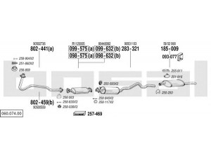 BOSAL 060.074.00 išmetimo sistema 
 Išmetimo sistema -> Išmetimo sistema, visa
