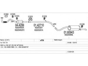 MTS C320128024366 išmetimo sistema 
 Išmetimo sistema -> Išmetimo sistema, visa