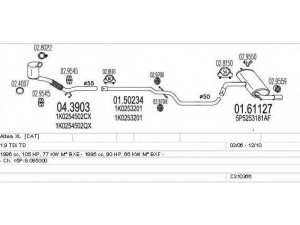 MTS C310366015988 išmetimo sistema 
 Išmetimo sistema -> Išmetimo sistema, visa