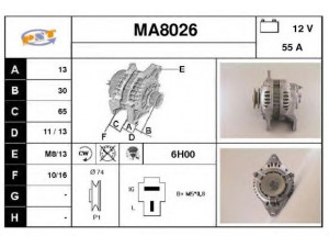 SNRA MA8026 kintamosios srovės generatorius
F65018300, F65018300C, F65118300