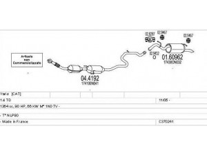 MTS C370241010814 išmetimo sistema 
 Išmetimo sistema -> Išmetimo sistema, visa
