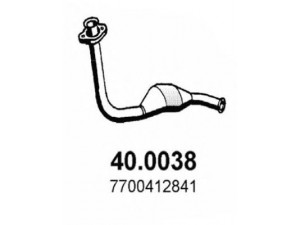 ASSO 40.0038 katalizatoriaus keitiklis 
 Išmetimo sistema -> Katalizatoriaus keitiklis
7700412261, 7700412841, 7700420913