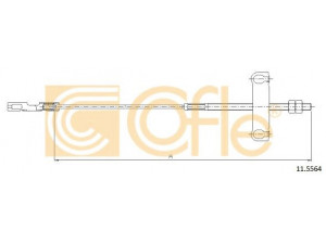 COFLE 11.5564 trosas, stovėjimo stabdys 
 Stabdžių sistema -> Valdymo svirtys/trosai
4060870, YC152A793AE