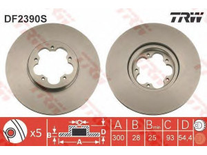 TRW DF2390S stabdžių diskas 
 Dviratė transporto priemonės -> Stabdžių sistema -> Stabdžių diskai / priedai
1371393, 1503287, 6C111125AA, 6C111125AB