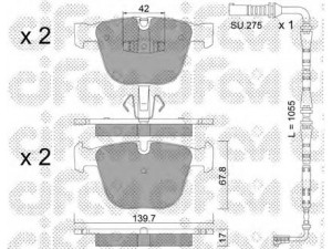 CIFAM 822-773-6K stabdžių trinkelių rinkinys, diskinis stabdys 
 Techninės priežiūros dalys -> Papildomas remontas