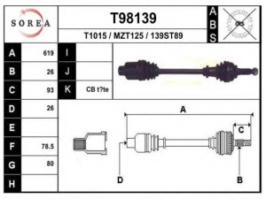 EAI T98139 kardaninis velenas 
 Ratų pavara -> Kardaninis velenas