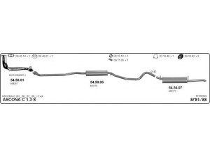 IMASAF 561000022 išmetimo sistema 
 Išmetimo sistema -> Išmetimo sistema, visa