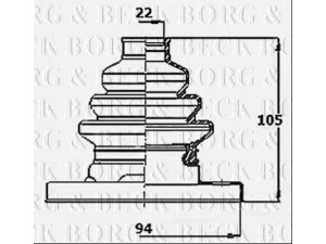 BORG & BECK BCB6317 gofruotoji membrana, kardaninis velenas 
 Ratų pavara -> Gofruotoji membrana
33 21 1 229 217, 33 21 9 067 807