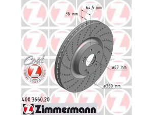 ZIMMERMANN 400.3660.20 stabdžių diskas 
 Stabdžių sistema -> Diskinis stabdys -> Stabdžių diskas
000 421 2012, 204 421 1212, 221 421 0812
