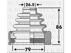 BORG & BECK BCB6110 gofruotoji membrana, kardaninis velenas 
 Ratų pavara -> Gofruotoji membrana
7701209475