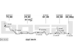 BOSAL 090.193.50 išmetimo sistema 
 Išmetimo sistema -> Išmetimo sistema, visa