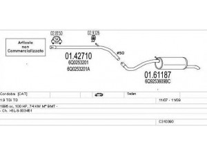 MTS C310390022807 išmetimo sistema 
 Išmetimo sistema -> Išmetimo sistema, visa