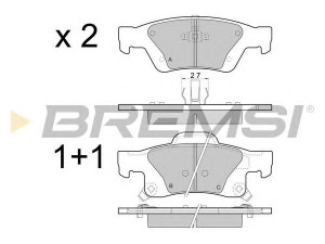 BREMSI BP3461 stabdžių trinkelių rinkinys, diskinis stabdys
68052386AA, 68052387AA