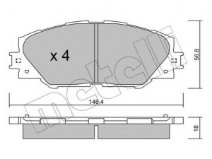 METELLI 22-0748-0 stabdžių trinkelių rinkinys, diskinis stabdys 
 Techninės priežiūros dalys -> Papildomas remontas
04465-42140, 04465-42150, 04465-42170