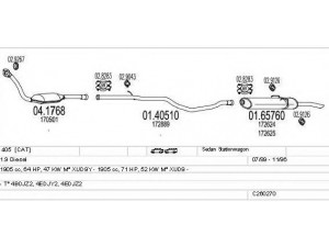 MTS C260270006176 išmetimo sistema 
 Išmetimo sistema -> Išmetimo sistema, visa