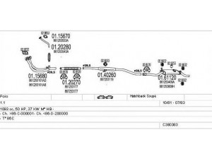 MTS C380383001568 išmetimo sistema 
 Išmetimo sistema -> Išmetimo sistema, visa