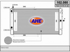 AHE 102.080 radiatorius, variklio aušinimas 
 Aušinimo sistema -> Radiatorius/alyvos aušintuvas -> Radiatorius/dalys
7D0121253