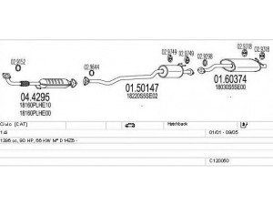 MTS C120050000263 išmetimo sistema 
 Išmetimo sistema -> Išmetimo sistema, visa