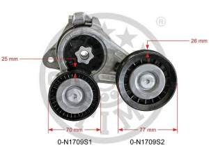 OPTIMAL 0-N1709 diržo įtempiklis, V formos rumbuotas diržas 
 Diržinė pavara -> V formos rumbuotas diržas/komplektas -> Dirželio įtempiklis (įtempimo blokas)
1 367 254, 4M5Q-6A228-ED
