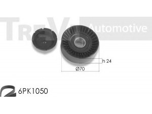 TREVI AUTOMOTIVE KA1104F skriemulių komplektas, V formos rumbuotas diržas 
 Diržinė pavara -> V formos rumbuotas diržas/komplektas -> Cilindrų komplektas
