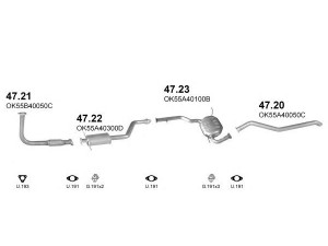 POLMO POLMO22285 išmetimo sistema 
 Išmetimo sistema -> Išmetimo sistema, visa