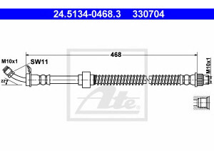 ATE 24.5134-0468.3 stabdžių žarnelė 
 Stabdžių sistema -> Stabdžių žarnelės
46201-00QAD, 44 03 643, 9111643