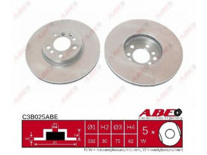 ABE C3B025ABE stabdžių diskas 
 Dviratė transporto priemonės -> Stabdžių sistema -> Stabdžių diskai / priedai
34116750713, 34116756045, 34116765457