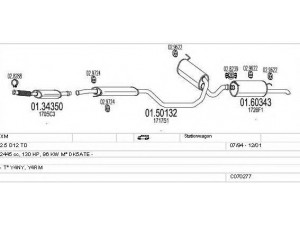 MTS C070277001217 išmetimo sistema 
 Išmetimo sistema -> Išmetimo sistema, visa