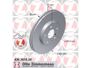 ZIMMERMANN 430.2615.20 stabdžių diskas 
 Dviratė transporto priemonės -> Stabdžių sistema -> Stabdžių diskai / priedai
569 064, 569 083, 569 422, 13501308