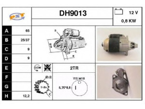 SNRA DH9013 starteris
2810087202, 2810087203, 2810087207