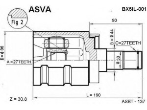 ASVA BX5IL-001 jungčių komplektas, kardaninis velenas 
 Ratų pavara -> Sujungimai/komplektas
31 60 7 503 537, 31607503537, 31607505005