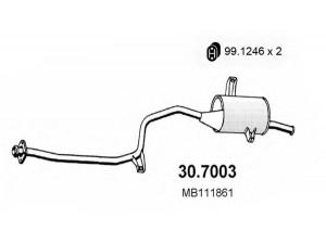 ASSO 30.7003 galinis duslintuvas 
 Išmetimo sistema -> Duslintuvas
MB111861, MB252166