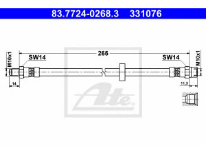 ATE 83.7724-0268.3 stabdžių žarnelė 
 Stabdžių sistema -> Stabdžių žarnelės
30665462, 30714820, 30792533, 31257709