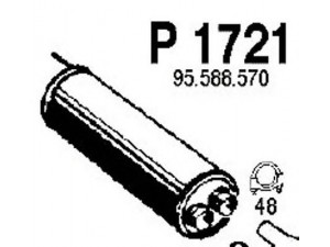 FENNO P1721 vidurinis duslintuvas 
 Išmetimo sistema -> Duslintuvas
95576336, 95588570