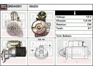 DELCO REMY DRS4091 starteris 
 Elektros įranga -> Starterio sistema -> Starteris
8941155650, 8941155671, 894136-4480