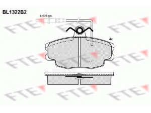 FTE BL1322B2 stabdžių trinkelių rinkinys, diskinis stabdys 
 Techninės priežiūros dalys -> Papildomas remontas
95658557