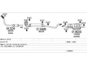MTS C250641005856 išmetimo sistema 
 Išmetimo sistema -> Išmetimo sistema, visa