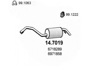 ASSO 14.7019 galinis duslintuvas 
 Išmetimo sistema -> Duslintuvas
1019427, 1496916, 6718289, 6971858