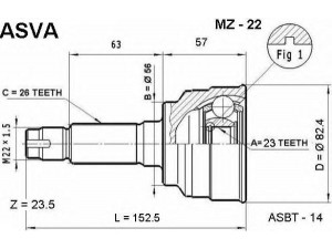 ASVA MZ-22 jungčių komplektas, kardaninis velenas 
 Ratų pavara -> Sujungimai/komplektas
G016-25-500C, G016-25-600E, G026-25-500C