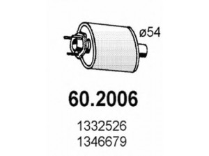 ASSO 60.2006 priekinis duslintuvas 
 Išmetimo sistema -> Duslintuvas
1332526, 1346679, 1357071, 272359