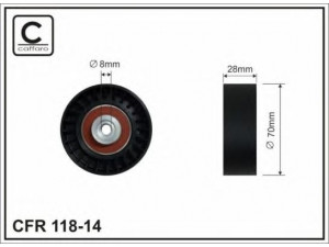 CAFFARO 118-14 kreipiantysis skriemulys, V formos rumbuotas diržas 
 Diržinė pavara -> V formos rumbuotas diržas/komplektas -> Laisvasis/kreipiamasis skriemulys
028 145 278 M, 028 145 278 M, 028 145 278 M