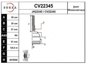 EAI CV22345K jungčių komplektas, kardaninis velenas 
 Ratų pavara -> Sujungimai/komplektas