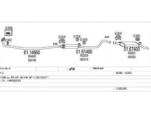 MTS C250245005379 išmetimo sistema 
 Išmetimo sistema -> Išmetimo sistema, visa
