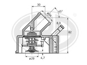 ERA 350237 termostatas, aušinimo skystis 
 Aušinimo sistema -> Termostatas/tarpiklis -> Thermostat
13 38 079, 90 501 081