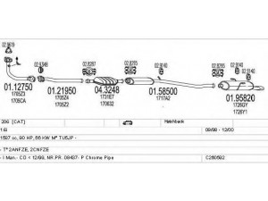 MTS C260592002545 išmetimo sistema 
 Išmetimo sistema -> Išmetimo sistema, visa