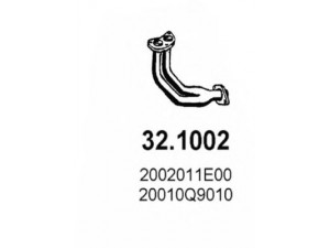 ASSO 32.1002 išleidimo kolektorius 
 Išmetimo sistema -> Išmetimo vamzdžiai
20010Q9010, 2002011E00