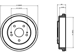 HELLA PAGID 8DT 355 300-291 stabdžių būgnas 
 Stabdžių sistema -> Būgninis stabdys -> Stabdžių būgnas
42610S70000