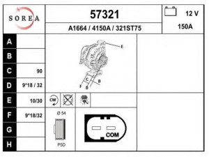 EAI 57321 kintamosios srovės generatorius
1379701, 1388004, 1425016, 6G9N10300HA